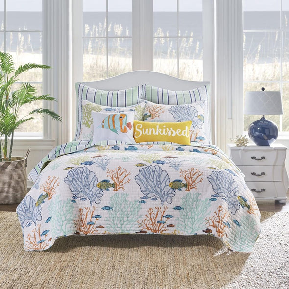 Deep Sea King/Cal King Quilt Set in Multi