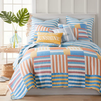 Sol Stripe Patchwork Twin/Twin XL Quilt Set