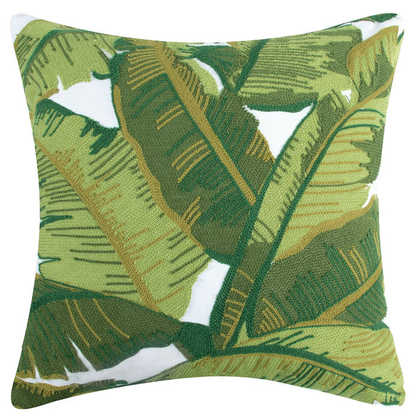 Green Palm Leaves Decorative Pillow