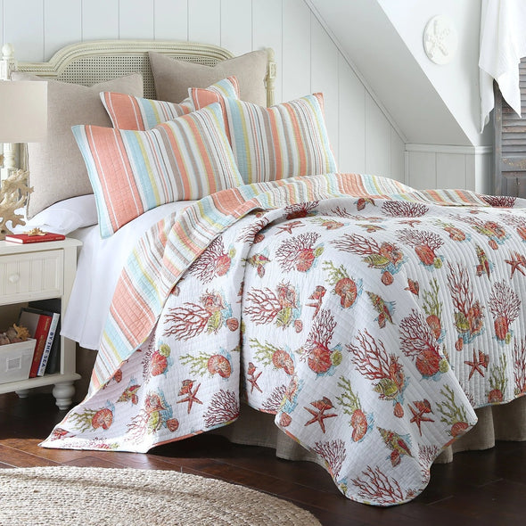 Brighton Coral Twin/Twin XL Quilt Set