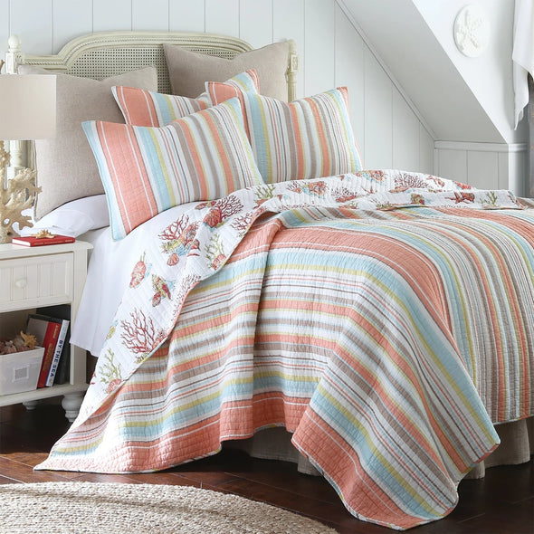 Brighton Coral Twin/Twin XL Quilt Set