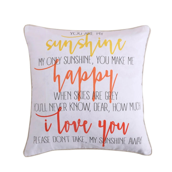 Coral Sunshine Happy Decoravtive Pillow