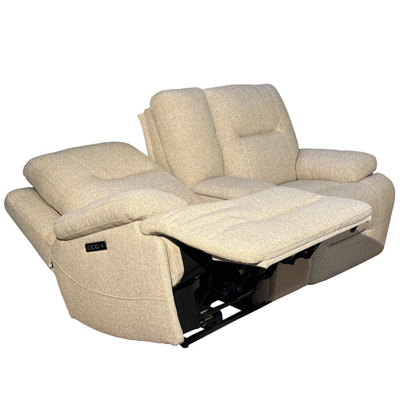 Beige Power Recliner Loveseat Sofa