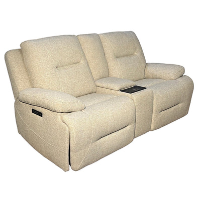 Beige Power Recliner Loveseat Sofa