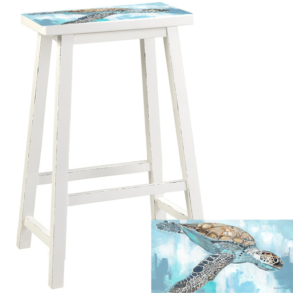 24" Turtle Swimming Barstool
