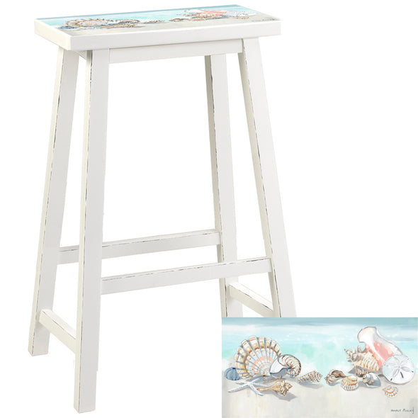 24" Sea Shell Top Barstool