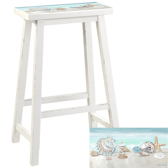 24" Sea Shell Top 2 Barstool