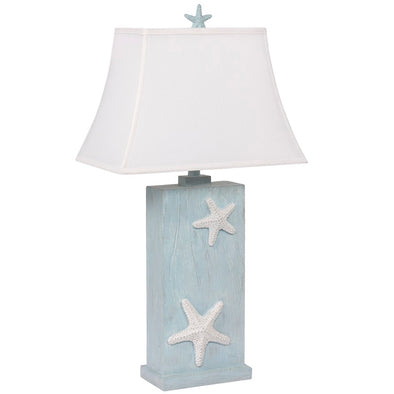 Washed Blue Starfish Table Lamp