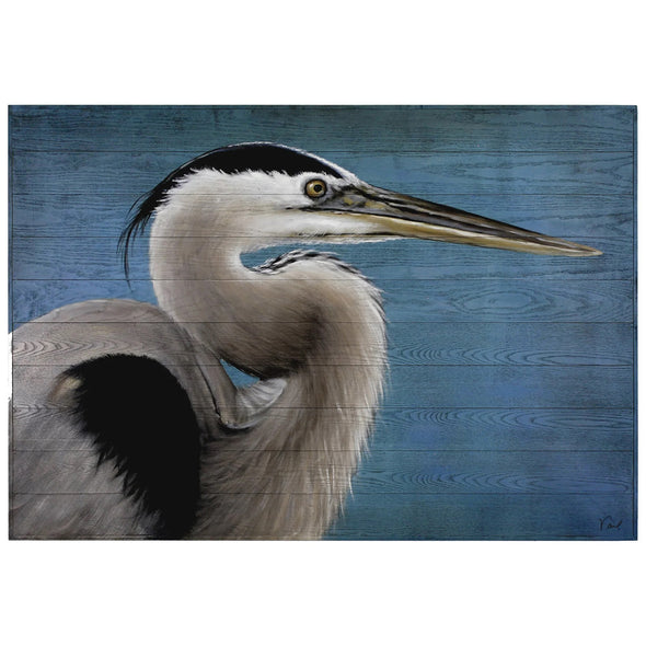 Majestic Blue Heron Wood Art