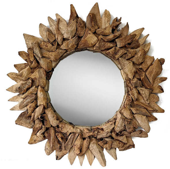 Driftwood Pieces Round Mirror