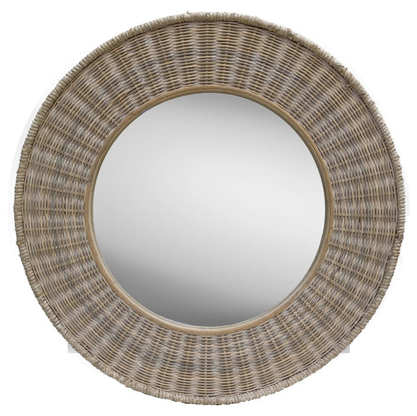 Rattan Woven Round Mirror