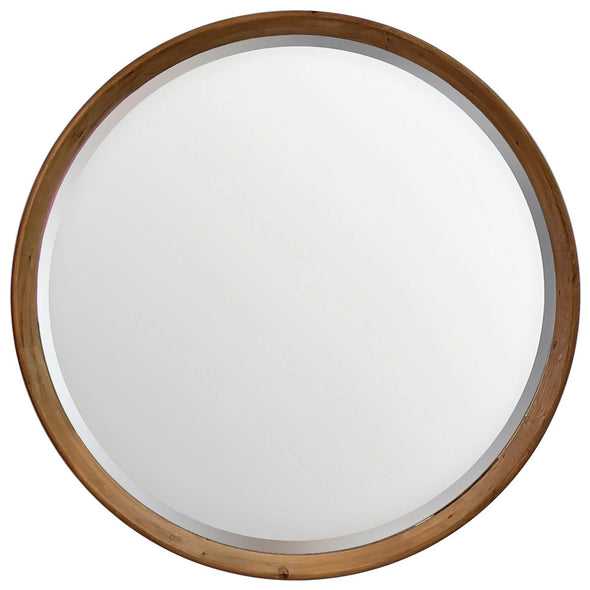 Classic Round Wood Mirror