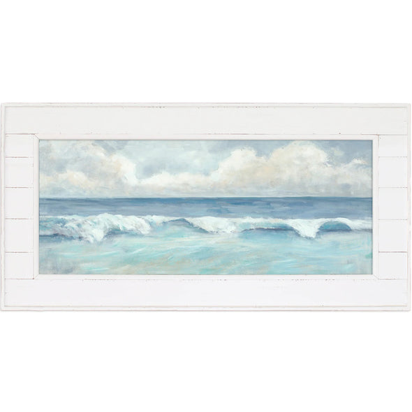 Coastal Waves Shiplap Framed Art