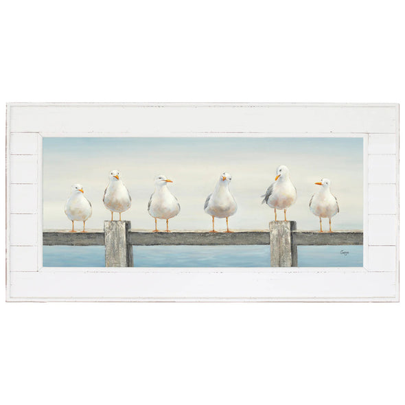 Seagull Lineup Shiplap Framed Art