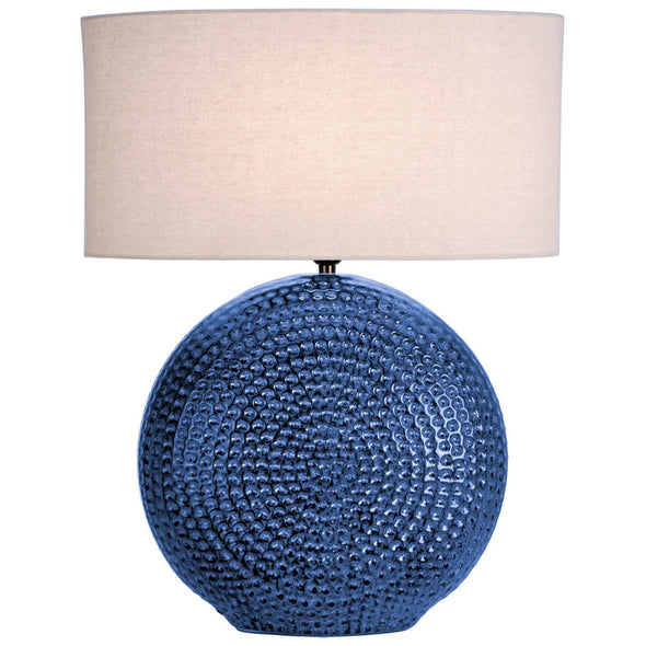 Dimpled Blue Table Lamp