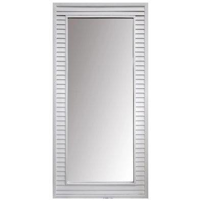 Louvered White Mirror Large