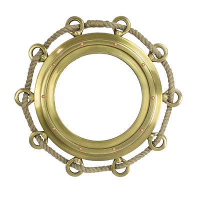 Bronze Porthole Rope Mirror Small