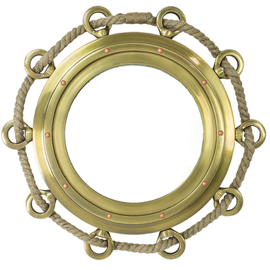 Bronze Porthole Rope Mirror Large