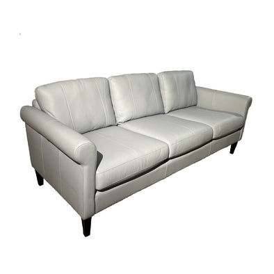 Traverse Haze Leather Roll Arm Sofa