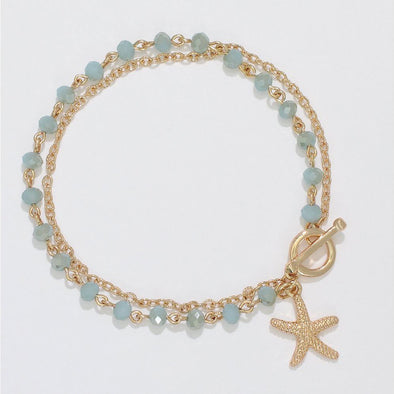 Starfish 2 Strand Charm Bracelet