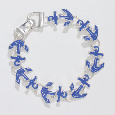 Anchors Blue and Silver Bracelet