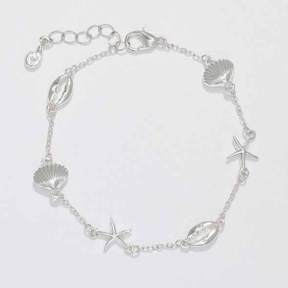 Sealife Silver Shell Dainty Bracelet