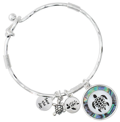 Seas the Day Silver Turtle Bangle