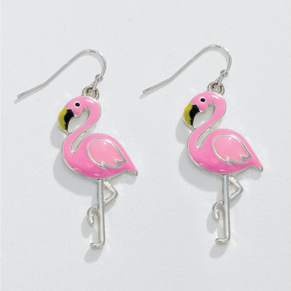 Bright Pink Flamingo Earrings