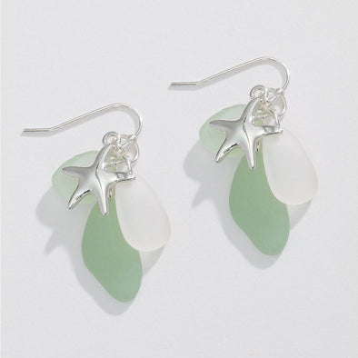 Sea Glass Starfish Earrings