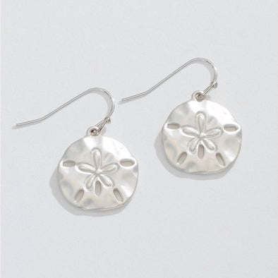 Sanddollar Matte Silver Earrings