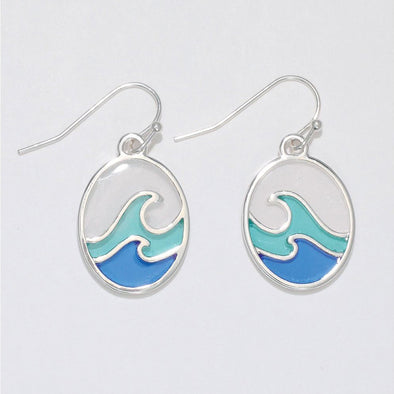 Blue Waves Silver Earrings