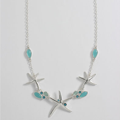 Starfish Aqua Sea Stone Necklace