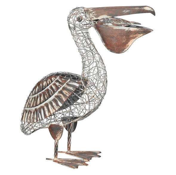 Rustic Wire Pelican Metal Statue