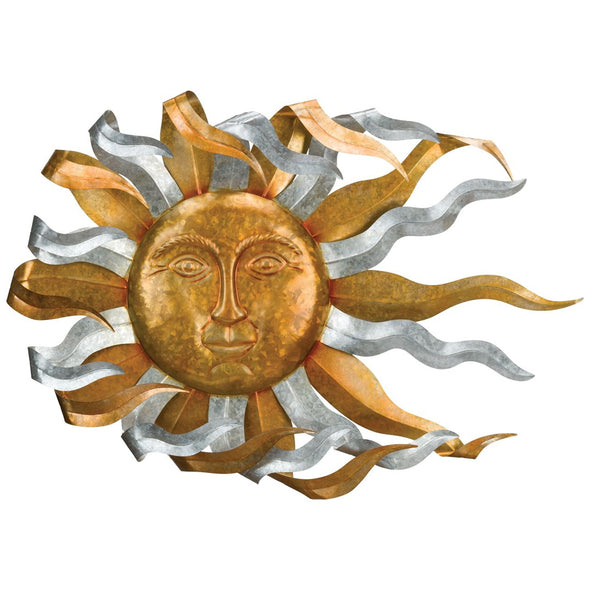 Golden Windswept Sun Metal Art