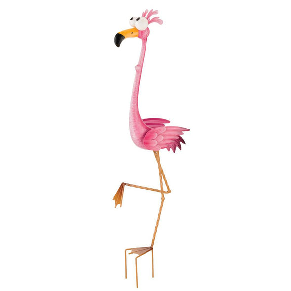 Goofy Flamingo Bird Metal Stake