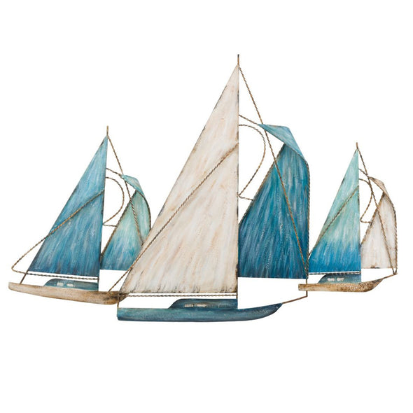 3 Sailboats Metal Art