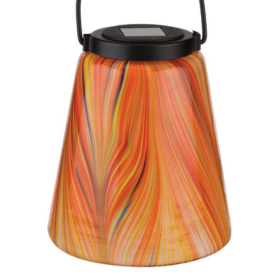 Murano Orange Glass Solar Lantern