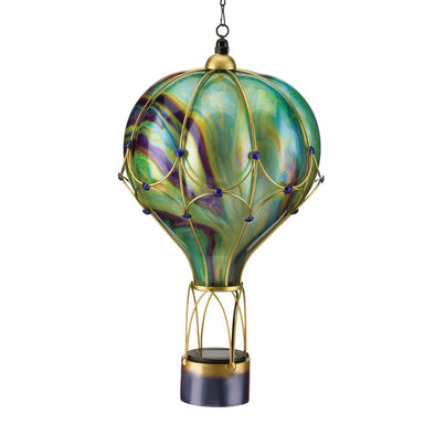 Hot Air Balloon Green Solar Lantern