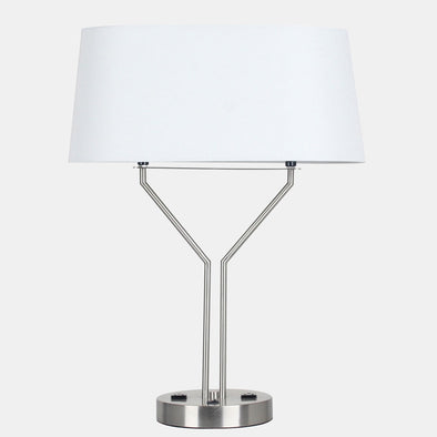 Silver Metal USB Table Lamp