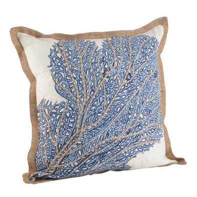 Embroidered Sea Fan Pillow