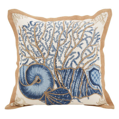 Seashells with Burlap Pillow