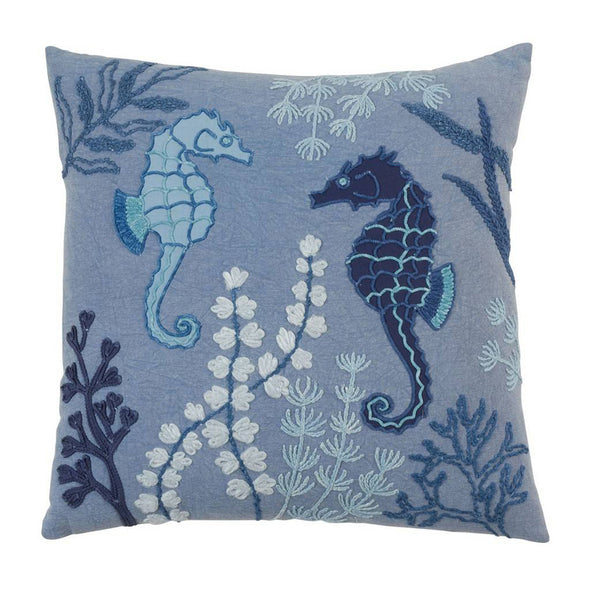 Stonewash Seahorse Pillow