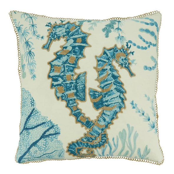 Embroidered Starfish Pillow