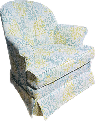 Coral Bliss Shell Back Swivel Rocker