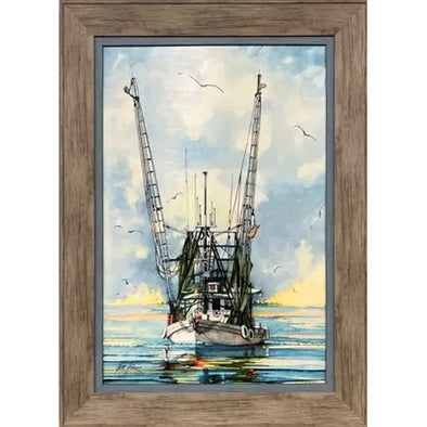 Shrimp Boat Classic Framed Art