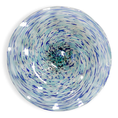 Luster Blue and White Twisted Platter