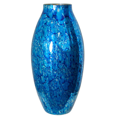 Metallic Marbled Blue Vase