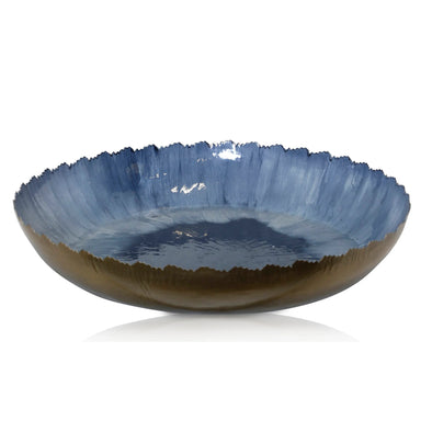 Enamel and Champagne Blue Bowl