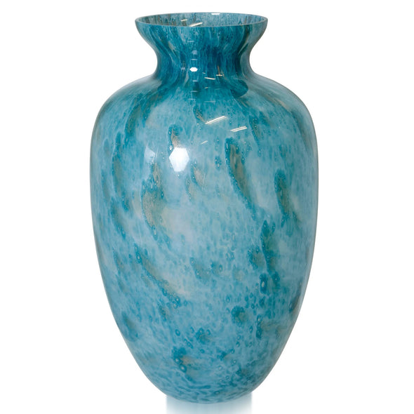 Opulent Blue Hand Blown Glass Vase