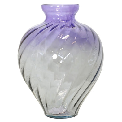 Spiral Clear Purple Glass Vase